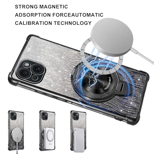 Coque iPhone 15 Plus transparente magnétique antichoc à paillettes