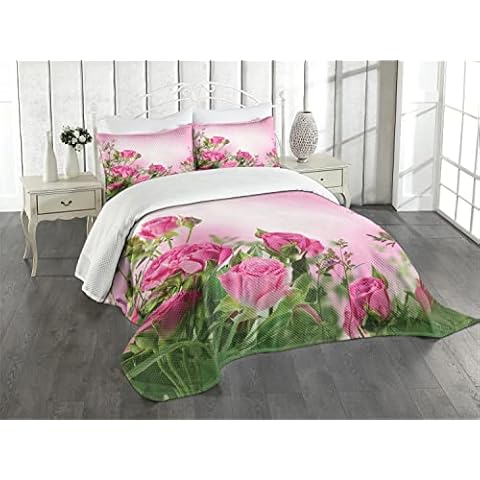 ABAKUHAUS Flor Cubrecama Tiempo de Primavera Rosas Cover