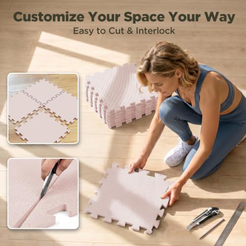 Image of AIRHOP 216 PCS Gym Floor Mat, EVA Foam Puzzle Gym Mat, High-Density Interlocking Foam Floor Tiles for Home Gym, Play Workout Garage Kitchen Flooring 12.6 inchx12.6 inchx0.4 inch