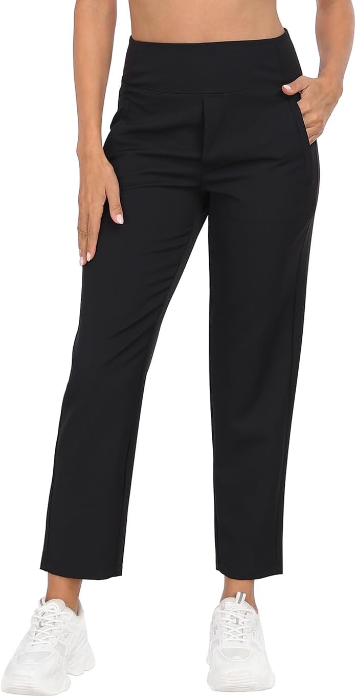 HDE Women's Travel Pants High Waist Stretch Work Golf Hiking Pant with Pockets