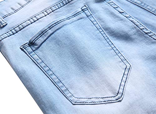 Jeans Slim Biker Rotos para Hombre Azul Claro Talla 40 miniatura 5
