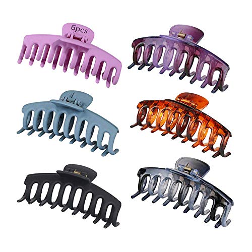 TDCQ 6pcs Hair Claw Clip,Mini Grip Cheveux,Grande Pince a Cheveux Crabe,Grande Pince Cheveux Epais,Pinces à Cheveux Antidérapantes,Grande Pince à Cheveux Cover