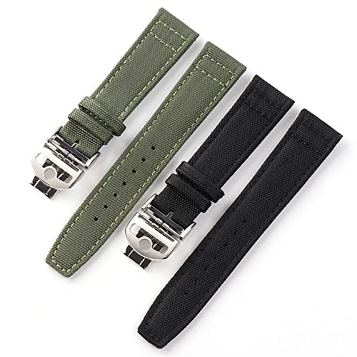 Bracelet montre IWC 20mm en cuir véritable agate avec boucle déployante