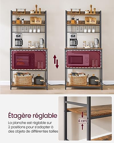 Support pour micro-ondes et meuble de rangement industriel pour cuisine ordonnée - 7