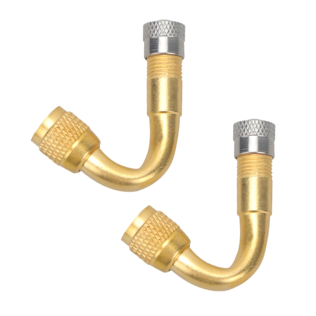 DECHOUS 2Pcs Valve Stem Extenders Bend Tire Valve Extension Adapter for Cars Motorcycles Rvs Durable Resistant Easy Tire Maintenance Accessories