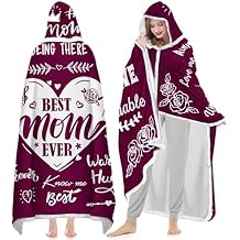 Warmstorey Best Mom Ever Blanket Hoodie Mothers Day Birthday Gift for Mom Cozy Gift for Wife, Thoughtful Gift from Daughter or Son, Soft and Warm Blanket for Mother, Mommy, or Mama