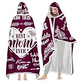 Warmstorey Best Mom Ever Blanket Hoodie Mothers Day Birthday Gift for Mom – Cozy Gift for Wife, Thoughtful Gift from Daughter or Son, Soft and Warm Blanket for Mother, Mommy, or Mama