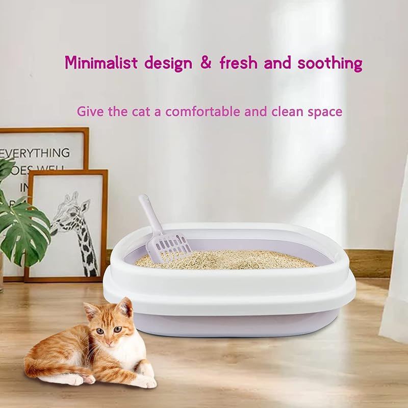 Image of Pets Empire Cat Litter Box Tray with Free Scooper | Toilet Training for Kitten and Puppies | Semi Closed Design and Durable Quality | Litter Tray for All Cat & Kitten Breeds | Pink