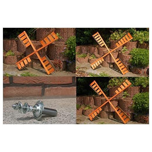 Deko-Shop-Hannusch Ersatzteile für Windmühlen, wahlweise Windmühlenflügel oder Kugellager | Flügellängen 67cm bis 100cm, Spannweite:67 cm mit Kugellager