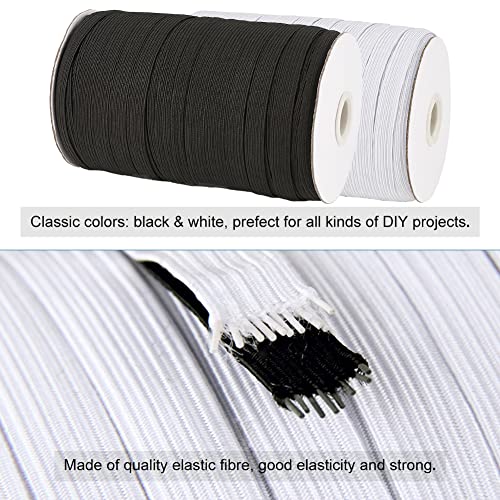 Bestewelry 10mm White Elastic Cord Flat Waistband Sewing Elastic Ribbon Bands with Spool for Headbands Clothes Sewing Craft Making - Image 3