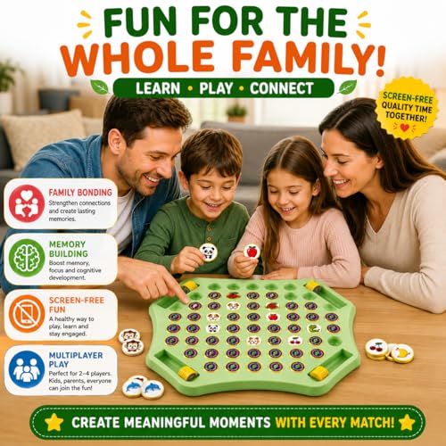 Image of Flip and Match Memory Board Game | Mind Puzzle & Flipping Chess Match Game for Kids and Boys Ages 7-14