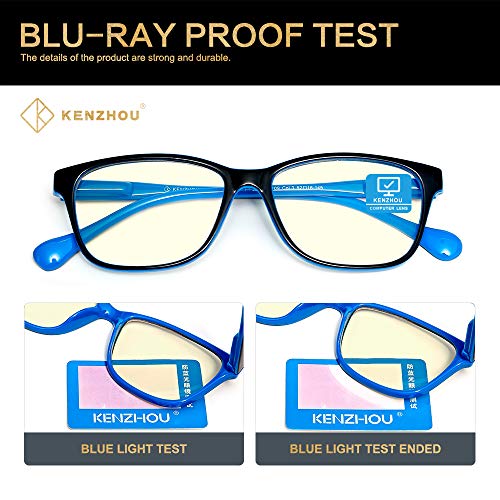 Blue Light Blocking Computer Glasses 2 Pack Anti Eyestrain Unisex(Men/Women) Eyeglasses with Spring Hinges UV Protection Little yellow lens (Twilight and Bule) - Thumbnail 5