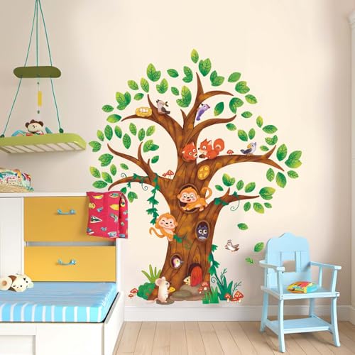 Vinilos Decorativos Árbol con Animales para Niños miniatura 2