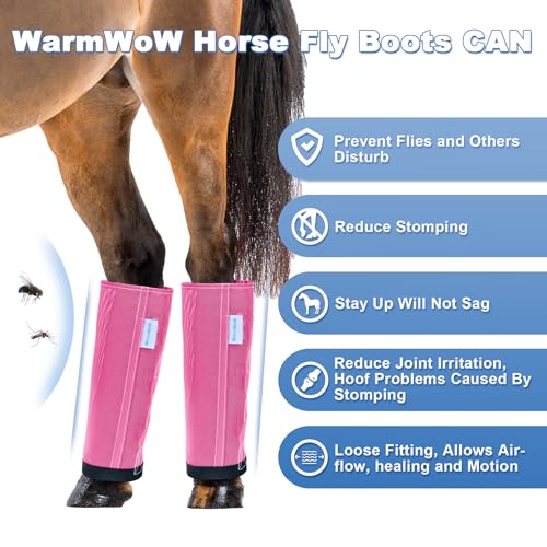 Image of Mesh Horse Fly Boots Set of 4, Fly Boots for Horses, Leggings for Horses, Reduce-Stomping, Breathable Mesh, Loose Fitting, Stay Up Not Sag, No Rub