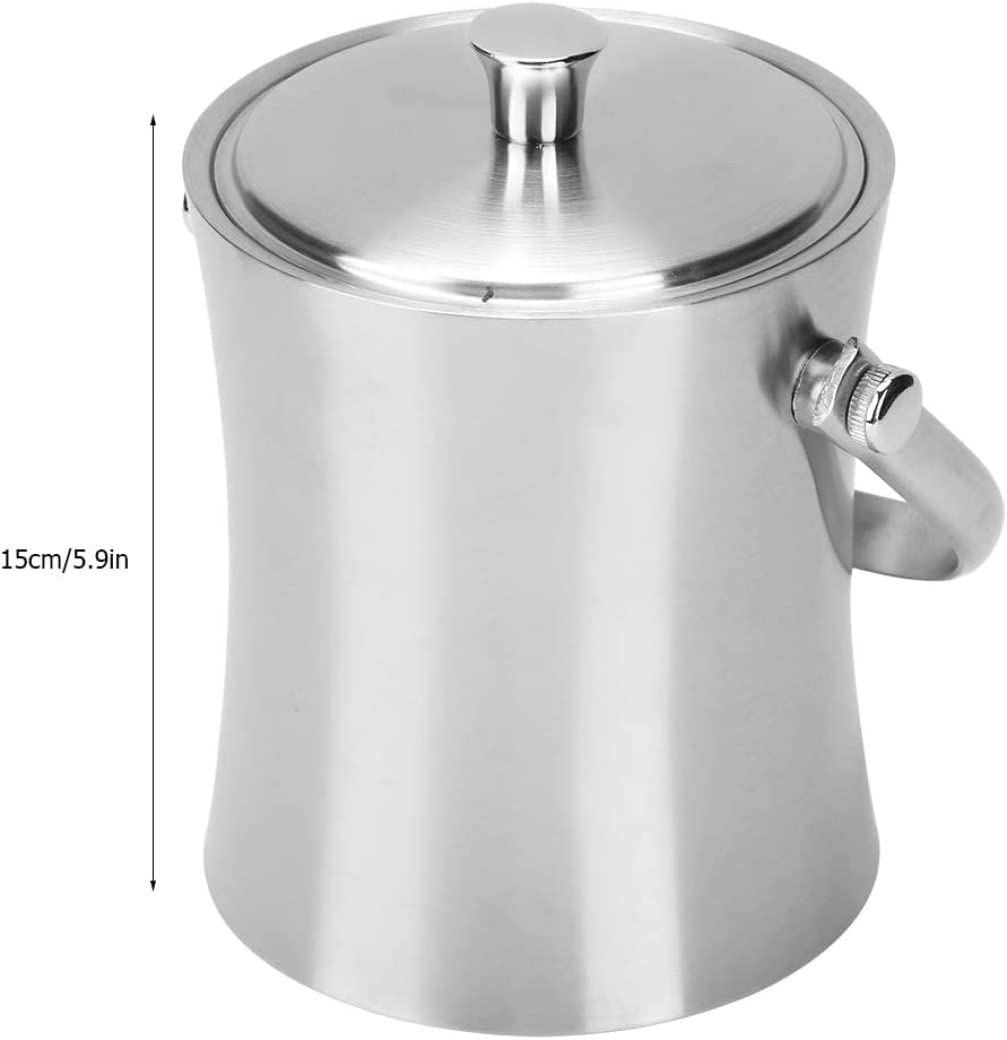 ANTWAX Cubeta de Hielo Cubo de champán de Plata para el hogar, Cubo de Hielo de Acero Inoxidable, Accesorios para Carrito de Bar, Botella de Barril, Utensilios para Vino Cubo de Vino