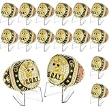 Misdary Goat Championship Rings with Holder Most Valuable Player Gold Ring Award Gift Sports Team Prize for...