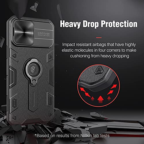 Nillkin Case For Iphone 13 Pro Max Case, Shockproof Phone Case For Phone 13 Pro Max 6.7'' Black [Built In Kickstand&Camera Protector] #TOP4