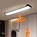 Produktbild KZT Deckenleuchte mit Bewegungsmelder LED Flach Flur Deckenlampe mit Bewegungssensor 3000K Warmweiss Rechteckig Sensorlampen für Küche Flur Keller Hotel Büro, Schwarz (78cm)