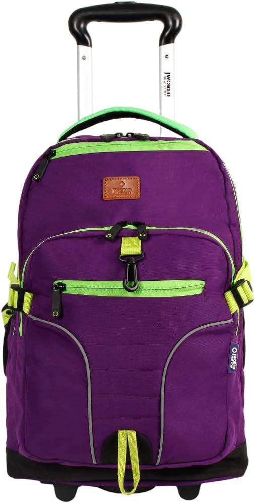 J World New YorkLunar Rolling Backpack, Laptop Bag with Wheels, Purple, One Size