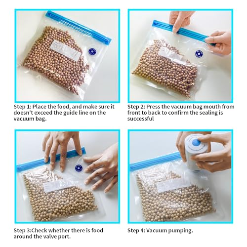 Nikishap Sous Vide Bags Reusable 24 Pcs, Bpa Free Resealable Vacuum Seal Bags 15 Pcs For Food With 5 Air Valves thumb #5