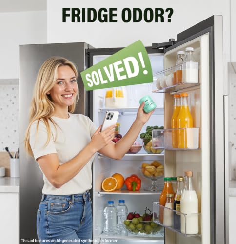 Image of Fridge Deodorizer, Lasts Up to 10 Years, Stainless Steel, Green