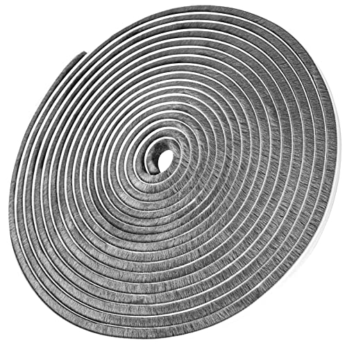 39.37Ft Weather Stripping Brush For Sliding Doors And Windows, Fluffy Self-Adhesive Sealing Strips，Wind Strips, Suitable For Doors And Windows, Anti-Collision And Soundproofing(0.35''X0.19'' Grey) #TOP2