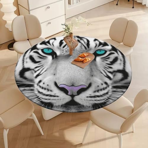 Nappe ronde élastique imperméable anti-vent pour table extérieure - 5