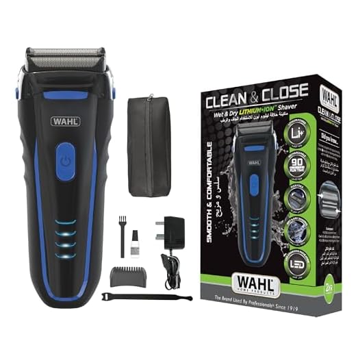 Wahl Barbeador Elétrico Recarregável À Prova D'água Molhado/Seco para Cuidados Pessoais Sem Fio Masculino – Íon de Lítio com Longo Tempo de Corrida e Carga Rápida – Modelo 7063