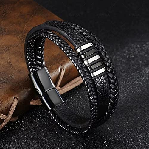 Pulsera de cuero trenzado para hombre 51Q0ZBlJw9L. AC SR38. SL1000