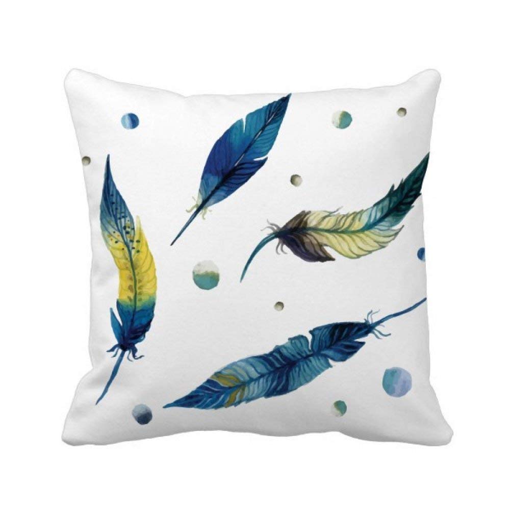 Housse de coussin carrée plume colorée pour canapé cocooning