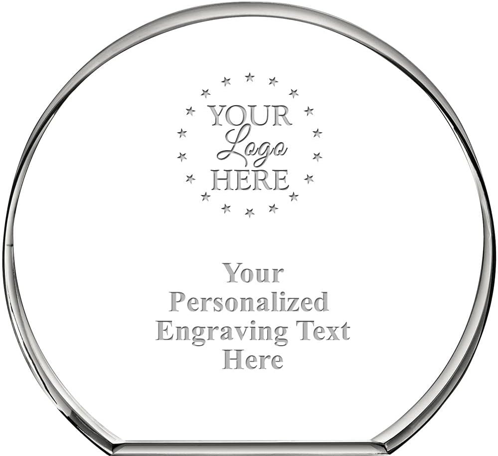 Crown Awards Personalized Crystal Paperweight, Custom Engraved Corporate Crystal Trophy Paperweight Gift