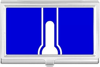 Temperature Blue Square Warning Mark Business Card Holder Case Pocket Box Wallet