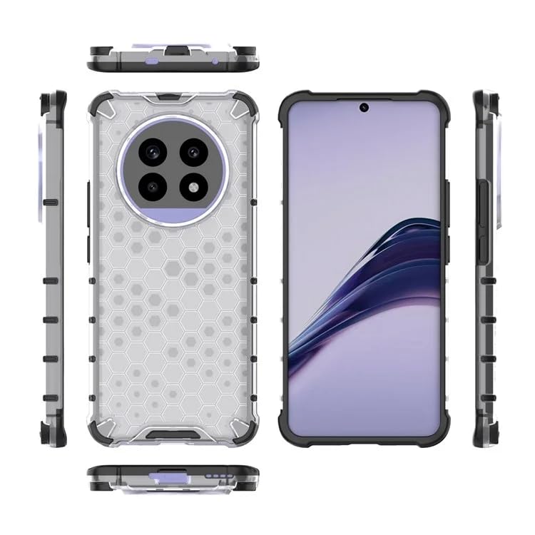 Image of Hard PC Back Case Cover for Realme 14 Pro Lite Honeycomb Pattern Anti Slip Ultra Thin Shockproof Reinforced Corners (Polycarbonate|Clear)