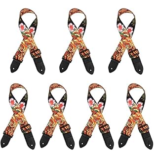 Milisten 2 Pièces Réglable Pour Guitare Pratique Décoratif Impression Ceinture Épaule En Cuir Ukulélé Électrique Vintage… - Les Beatles, Paul McCartney, John Lennon, RIngo Starr, George Harrison