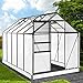 Produktbild BRAST Gewächshaus Aluminium mit Fundament rostfrei 310x190x195cm Grau 6mm Platten 37 Modelle Alu Treibhaus Glashaus Tomatenhaus