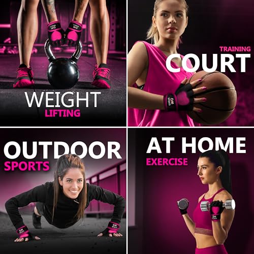 DXM SPORTS Workout Gloves for Women and Men with Wrist Support - Weight Lifting Gloves for Gym, Cycling, Training - Exercise Gloves for Women (Pink, Small) by DXM SPORTS - Image 5