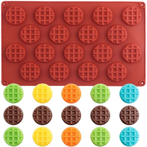 YIMINGMOLD Round Waffle Silicone Mold Waffle Candy Molds For Candy Chocolate Biscuit