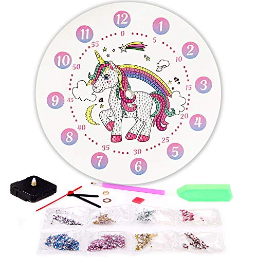Unicorn Diamond Painting Clock Kit | Kids Clock | Unicorn Decor | Kids