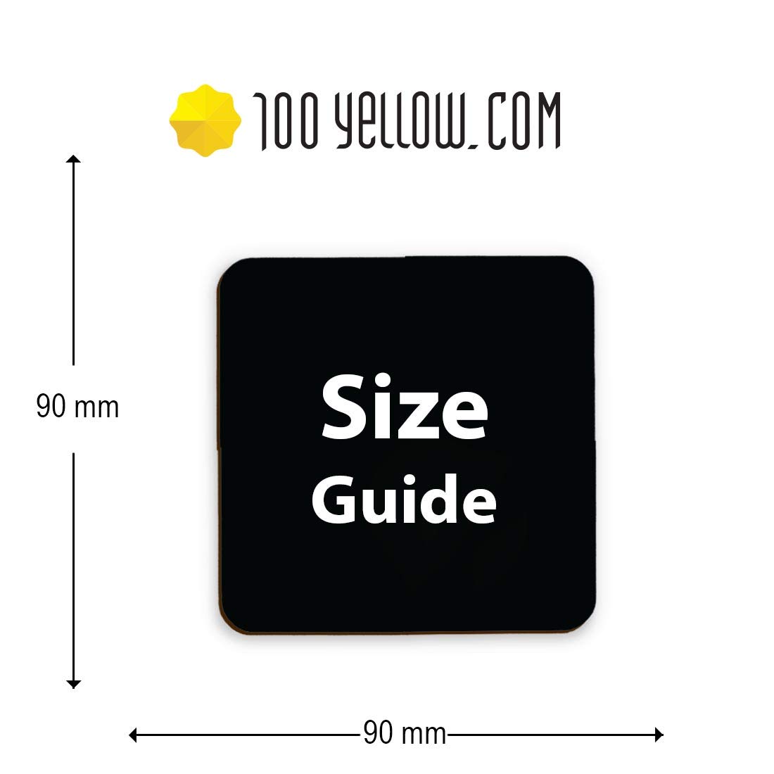 100yellow® Printed Handmade Wooden Coasters for Home Kitchen (Set of 4, 90x90 mm) 2