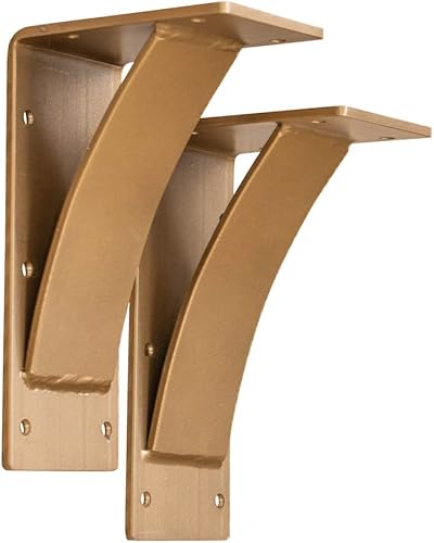 Miniatura 68 de Rustic Red Door Co. Soporte triangular de acero resistente para estante flotante, pequeño decorativo, soporte de estantería de bricolaje