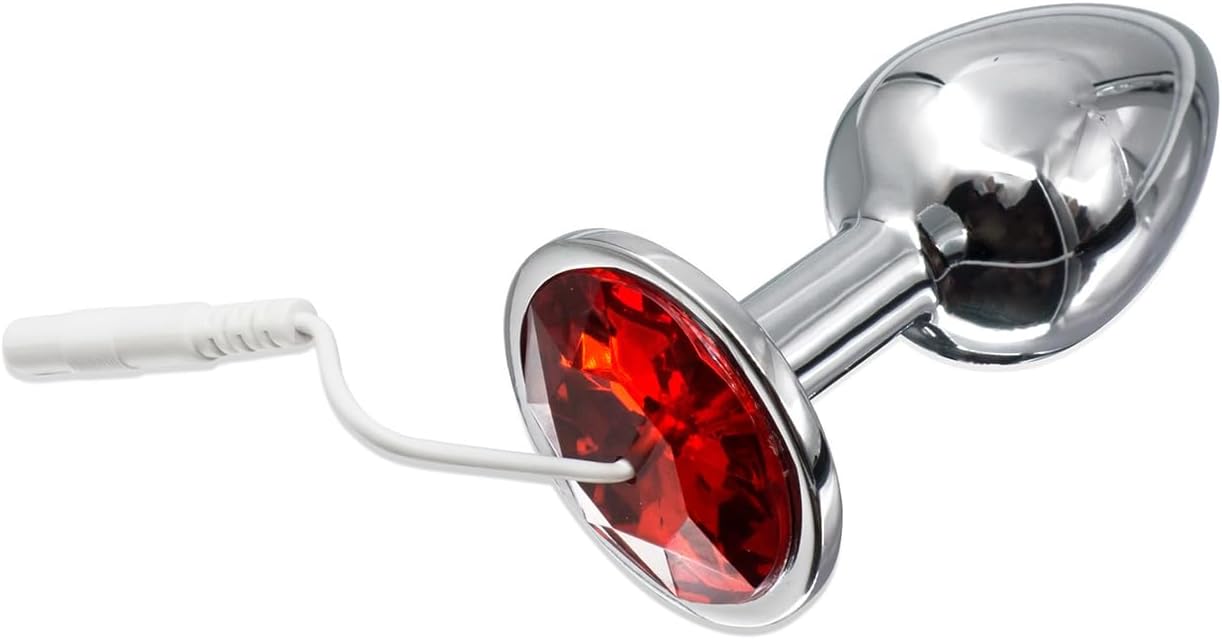 Adult Sex Toys with Dilator Urethra Sounds Electro Shock Anal Plug Stimulation Chastity Devices Metal Penis Plug Set with Host Adult Butt BDSM Bondage Sex Toy for Men (S)