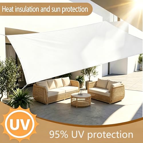 Voile d'ombrage 95% protection UV imperméable blanche 6x6.4m - 6