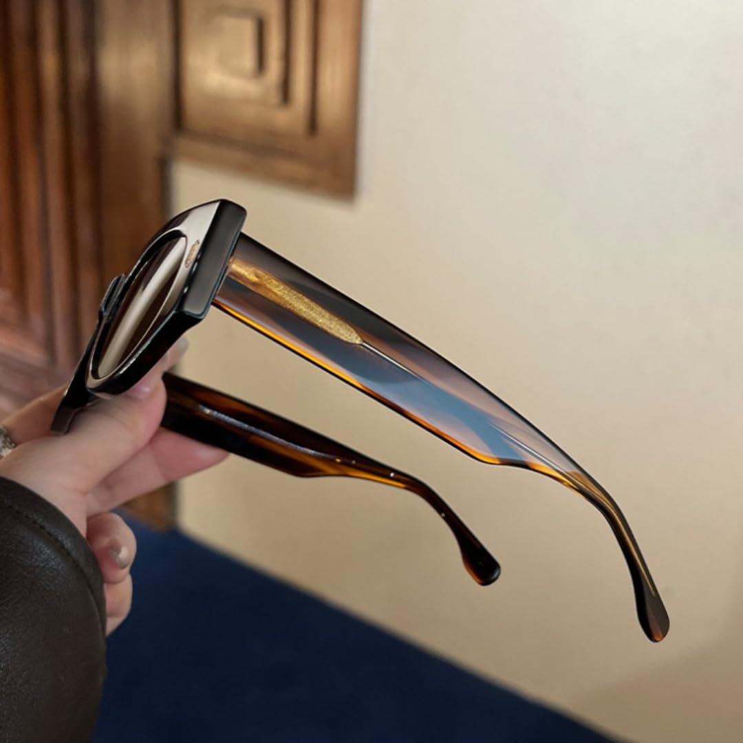 Gafas de sol gruesas de acetato estilo ojo de gato para exteriores