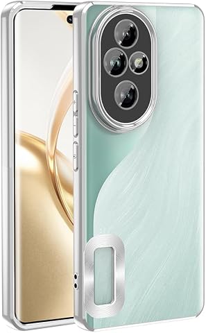 Zore Honor ile uyumlu 200 Kılıf Kamera Korumalı Logo Gösteren Zore Omega Kapak Gümüş