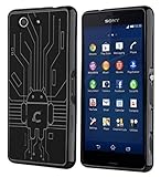 Cruzerlite Z3 Compact Case, Cruzerlite Bugdroid Circuit Case for Sony Xperia Z3 Compact - Retail Packaging - Black