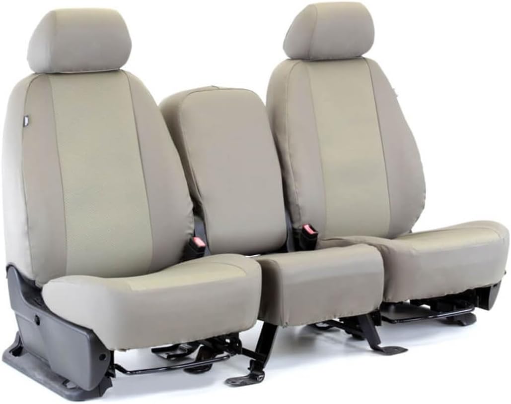 ShearComfort Front Seats Custom OEM Seat Covers Compatible with Ford F150 (2011-2014) in Taupe for Buckets w/Adjustable Headrests