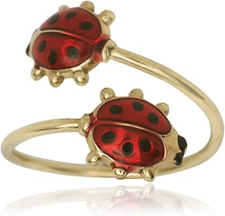 Anillo de oro amarillo macizo de 14 quilates, ajustable, doble esmalte, regalo para mujer, Oro amarillo