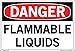 Vestil SI-D-19-D-LB-011 FLAMMABLE LIQUIDS Danger Label, Vinyl, 0.011" Overall Size, 18.5" W x 12.5" H