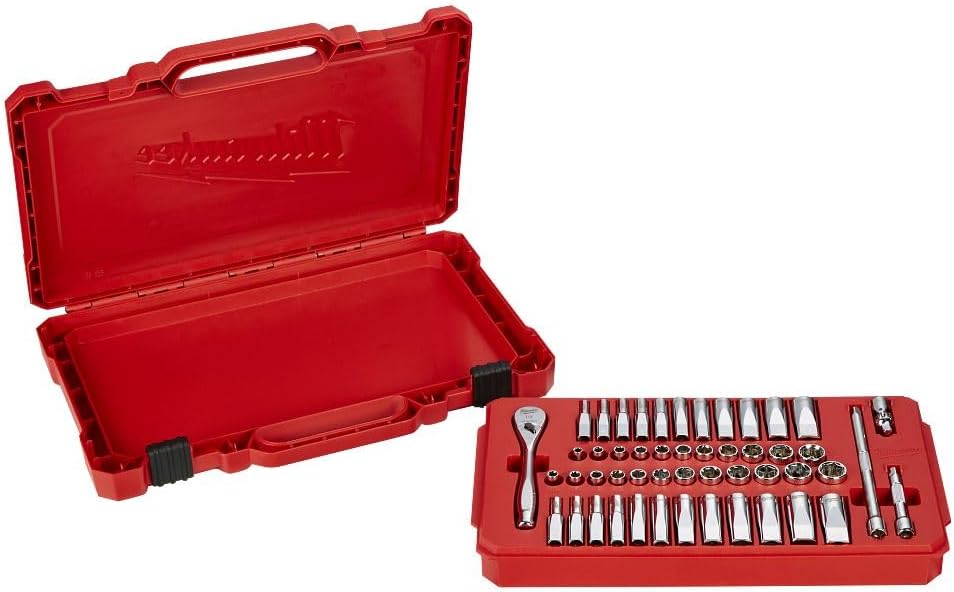 Milwaukee Electric Tools MLW48-22-9004 1/4In Ratchet & Socket Set - SAE & Metric