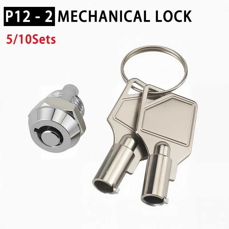 Briefkastenschloss Ersatz, 5 Sets 12 MM Push Lock Schrankschlösser mit Rohrschlüsseln for Schmuckschatulle, Ausrüstung, Schublade, Licht - Box, DIY Möbelbeschläge(10 Sets)